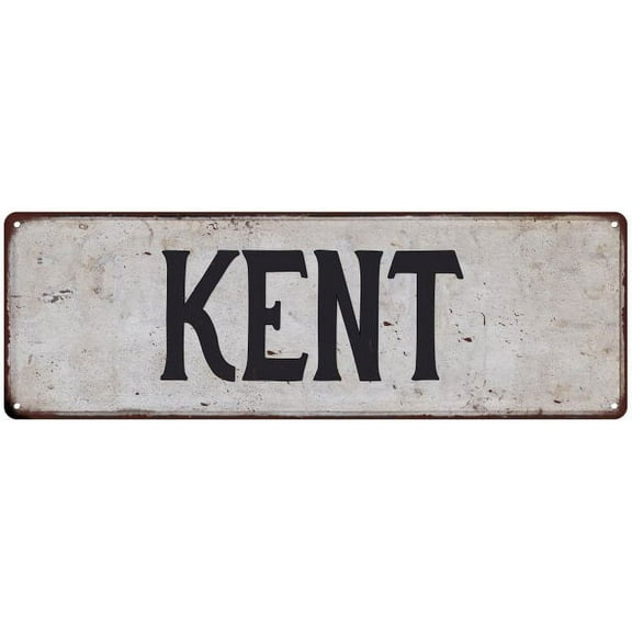 KENT Vintage Look Rustic Metal City State Sign 6 x 18 High Gloss Metal 206180041006