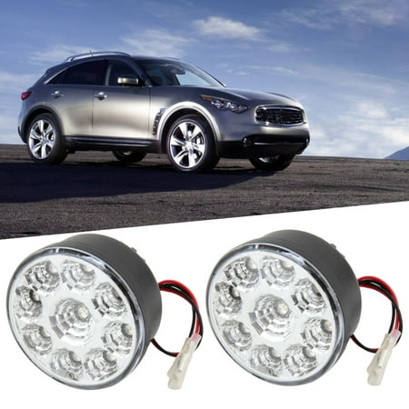 2pcs 2.7W LED DRL Lamp Running Light Flood Beam Off-Road Car Truck Boat black