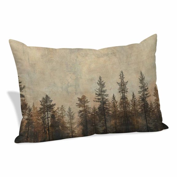 Brown Forest Pillow Covers King, Vintage Tree Farmhouse Botanical Soft Brushed Microfiber Breathable Throw Pillow Covers, Decorative Pillowcase with Zipper for Couch Sofa Bedroom Living Room 20"x36"