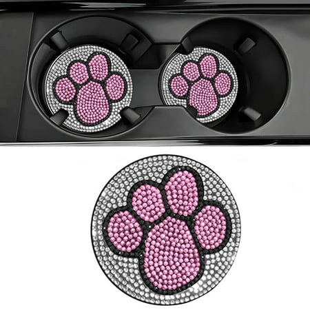 HBYJLZYG Car Accessories Car Saucer Dog Paw Print Interior Universal Non-Slip Saucer Embedded Decorative Saucer Heat Insulation
