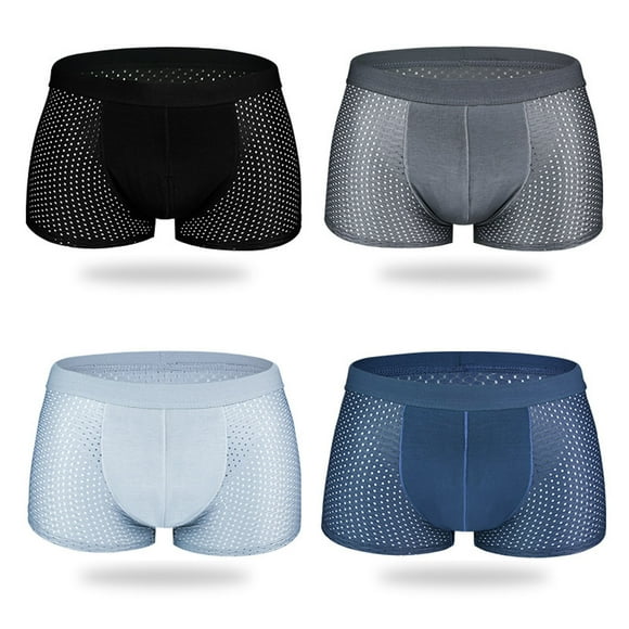 Jinhomg Mens Big And Tall Cotton Underwear Breathable Comfy Mesh Boxer Briefs Ultra Thin Elastic Waistband Boxers Fall Saving Gray XXXXL