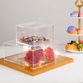 thumbnail image 4 of Soporte para pastel rellenable de acrílico cuadrado transparente con tapa, caja de exhibición elevadora de nivel para cupcakes, pedestal para decoración de pasteles y magdalenas, 4 of 5