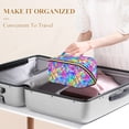 thumbnail image 3 of FORMRS Makeup Bag Travel Cosmetic Organizer for Women Fold Flat Zipper Pouch with Handle, Vibrant Geometric Pattern, 3 of 8