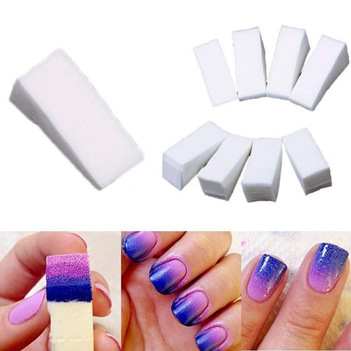 Soumake 8Pcs Beauty Nail Sponges for Acrylic Manicure Gel Nail Art Care DIY UV Tool