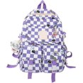 thumbnail image 1 of Mochila Infantil Impresa Mochila A Cuadros De Astronauta Creativo Mochila Escolar para Estudiantes De Viaje Escolar De Gran Capacidad con Adornos Colgantes Agua Liviana, 1 of 5