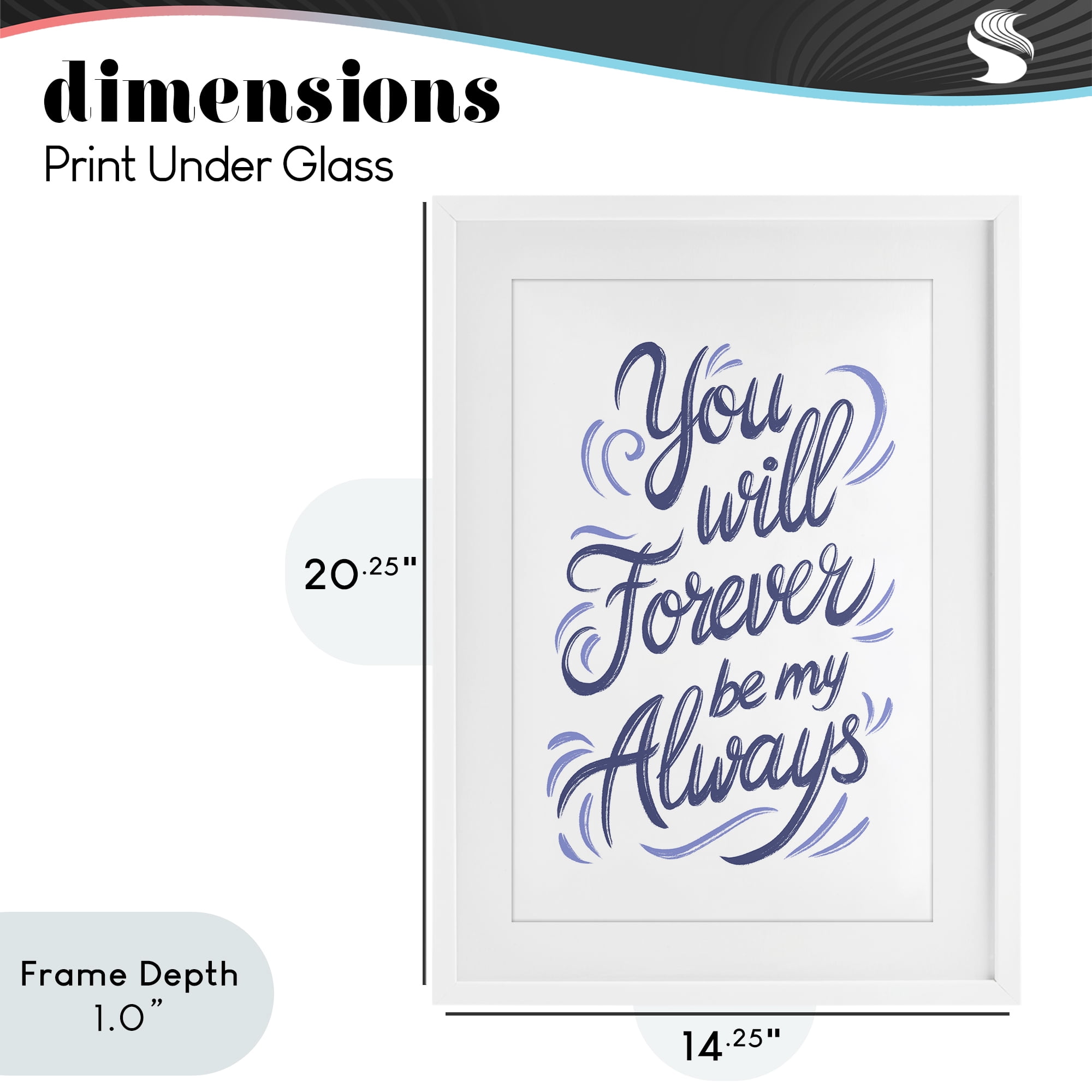 Stupell Industries Forever Be My Always White Framed Print Under Glass, design by Martina Pavlova