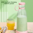 thumbnail image 3 of (Pink) Portable Blender, USB Blender, Smoothie Mini Blender, 380ml Fresh Juice Blender, Suitable for Home, Travel, Office, Gym; ABS+Food Grade PC, 3 of 11