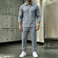 thumbnail image 2 of Stamzod Men's Clothing Sets 2 Piece Linen Outfits Casual V-Neck Pullover Top Long Pants Set 2026 Vacation Beach Outfit, 2 of 5