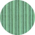 thumbnail image 1 of Ahgly Company Indoor Round Oriental Turquoise Blue Modern Area Rugs, 4' Round, 1 of 4