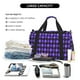 thumbnail image 5 of Fotbe purple argyle Bolsa de Viaje con Estampado, Bolsa de Fin de Semana para Mujer con Compartimento para Zapatos, Bolsa de Gimnasio con Bolsillo Húmedo, 5 of 7