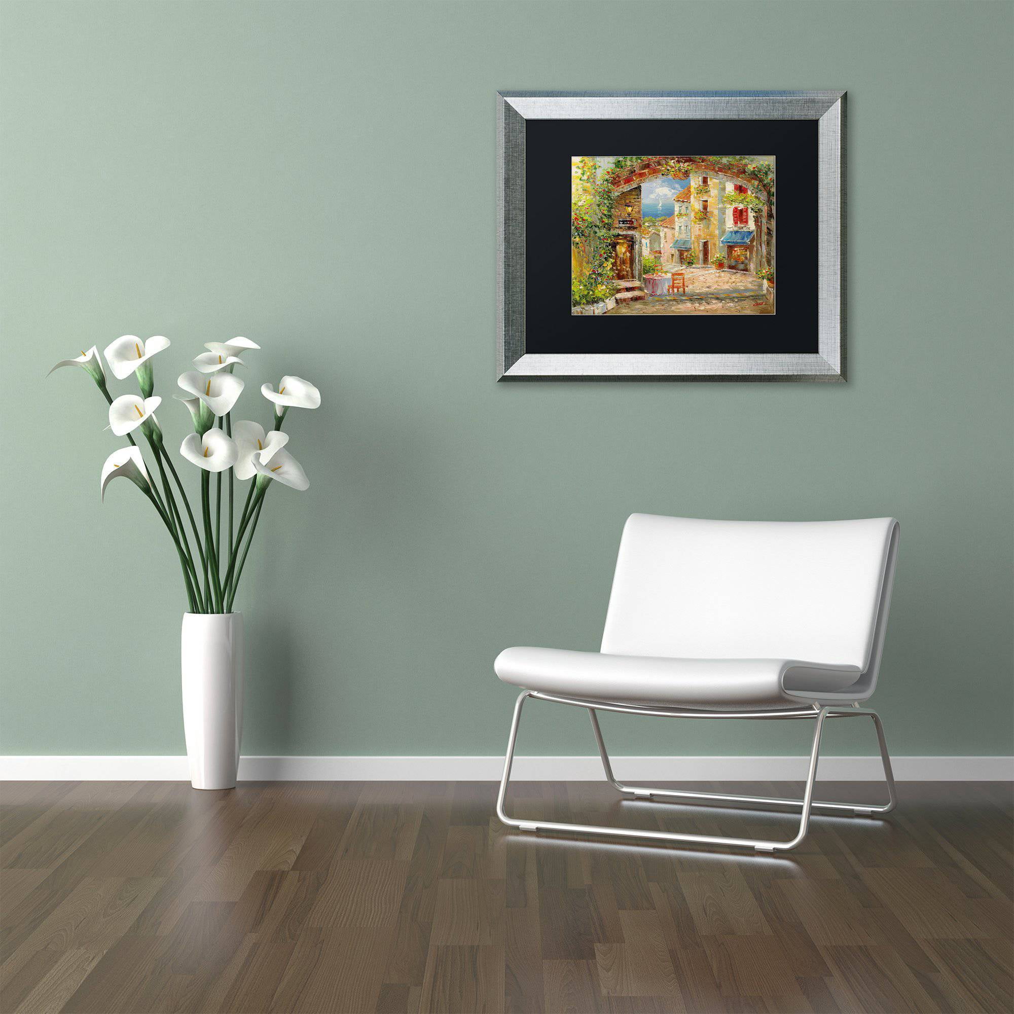Trademark Fine Art "Capri Isle" Canvas Art by Rio Black Matte, Silver Frame