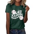thumbnail image 1 of adviicd T-Shirt pour Femme T-Shirt pour Femmes à Manches Courtes Graphique T-Shirt pour Femmes Hauts Vert,G, 1 of 5