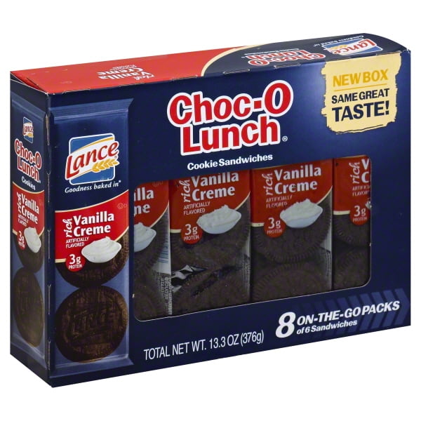 Lance Choco Lunch Vanilla Creame Sandwich Cookies, 1.66 Oz8 Count
