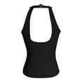 thumbnail image 4 of High Neck Tankini Top for Women - Padded Push Up Swimsuit with Backless Design - Slimming Elastic Fabric (XS-24 Plus), 4 of 5