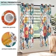 thumbnail image 3 of Yayeee Window Curtains Light Filtering 63"x42" Grommet Panel Pair Home Living Room Decor, Colorful Flowers Pattern, 3 of 7