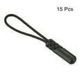 thumbnail image 3 of Uxcell Zipper Pulls Extension Handle Cord, 15 Pack Finger Use Plastic Cylindrical Head Tab Tag Extender, Black, 3 of 5