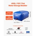 thumbnail image 2 of VEVOR Water Storage Bladder 105.7 Gallon Large Capacity Water Bag, Portable & Collapsible Soft Waters Container, Leakproof & Tear-Resistant PVC Emergency Waters Storage Tank for RV Truck & Outdoor Use, 2 of 9