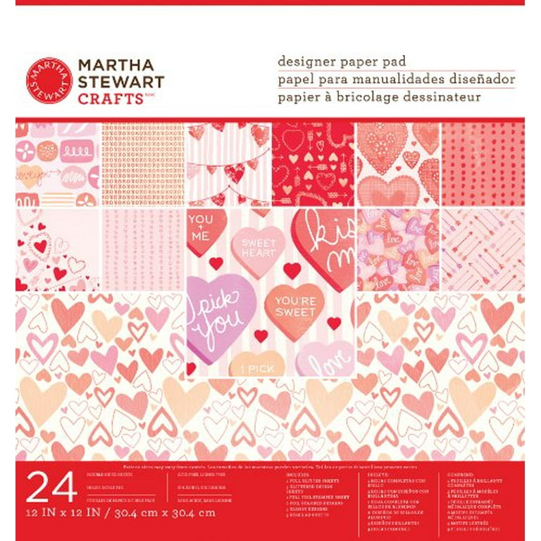 Martha Stewart Crafts 12x12 Valentine Paper Pad 