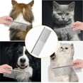 thumbnail image 3 of Pet Grooming Comb, 7.5''×2'' Stainless Steel Pet Grooming Massaging Kit Dog Comb Steel Comb Pin Comb Dog Shedding Combs with Different Spaced Teeth, Large Size, Silver, 3 of 7