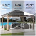 thumbnail image 5 of SUNJOY Hardtop Gazebo 13 x 15 ft. Standard Cedar Framed Wood Gazebo, Outdoor Patio Gazebo with Dark Brown Steel and Polycarbonate Hip Roof and Ceiling Hook, Dark Brown Roof + Dark Wood Frame, 5 of 10