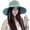Blue, variant on Women UV Protection Wide Brim Beach Bucket Hat With Ponytail Hole Summer | Tartan Pattern, UV Block, Adjustable Wind Strap, Beach Travel Fishing Daily Outdoor Cap