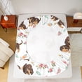 thumbnail image 5 of Feelyou Kawaii Brown Dachshund Twin Sheet Sets, Vintage Pink Rose Twin Fitted Sheet, Cartoon Dog Animal Flat Sheet, Lightweight Room Decor, 3 Pieces, 5 of 7