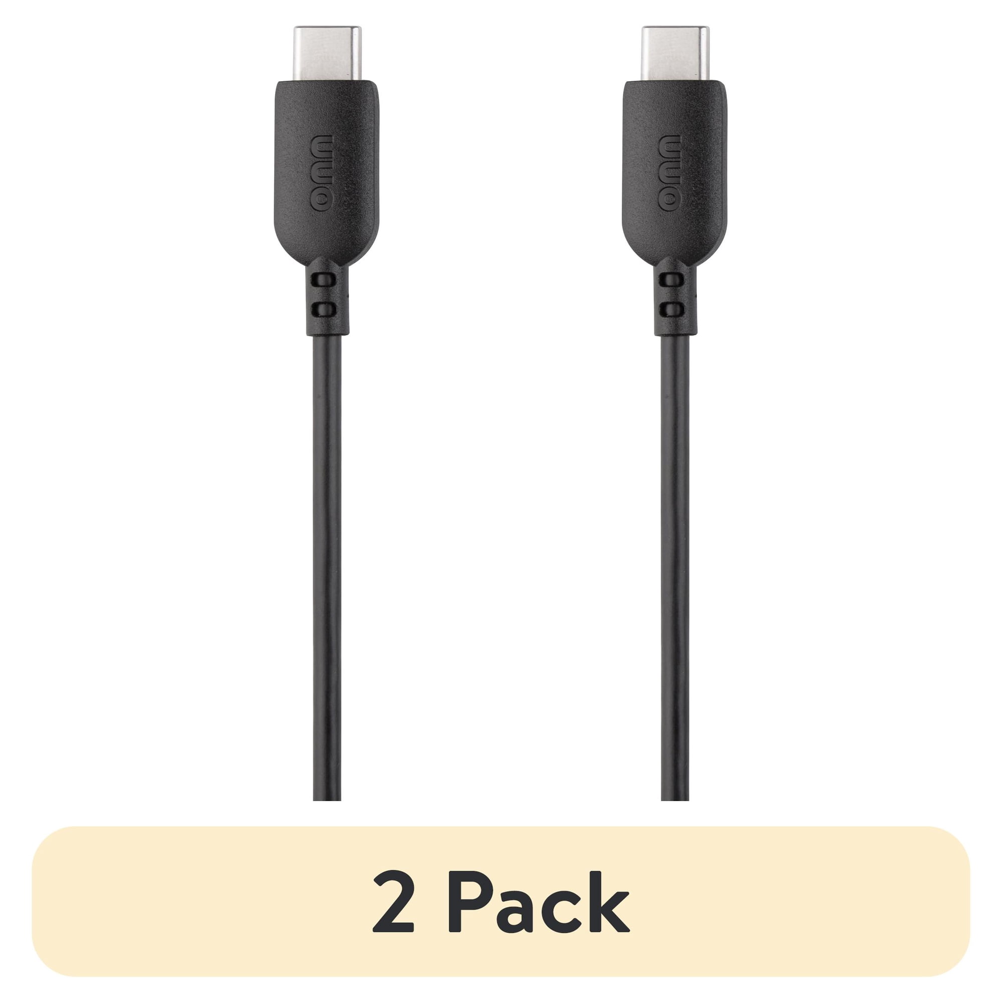 (2 pack) onn 6ft USB-C to USB-A Charging Cable, USB-IF Certified, Compatible with iPhone 17/16/15, Samsung Galaxy, Note, Pixel Devices, & More, Black