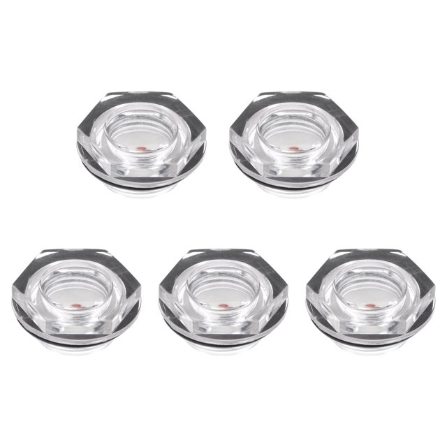 Unique Bargains 3/4' Male Threaded Organic Glass Air Compressor Oil Level Gauge Sight Glass 5Packs