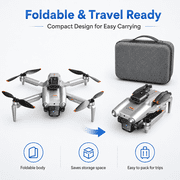 BEEPRINCESS M6 Foldable Drone with 1080p HD Camera, Brushless Motor, Obstacle Avoidance, 4.5 in Screen Controller, 2 Batteries