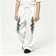 thumbnail image 2 of CONZONE Big Boys Baggy Sweatpants Y2K Graphic Joggers for Boys Drawstring Fall Winter Athletic Trousers with Pockets, 2 of 5