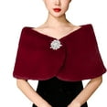 thumbnail image 2 of Miqool Women's Retro Shawl Bridal Wedding Wraps and Shrug Faux Mink Stole for Women and Girls, 2 of 4