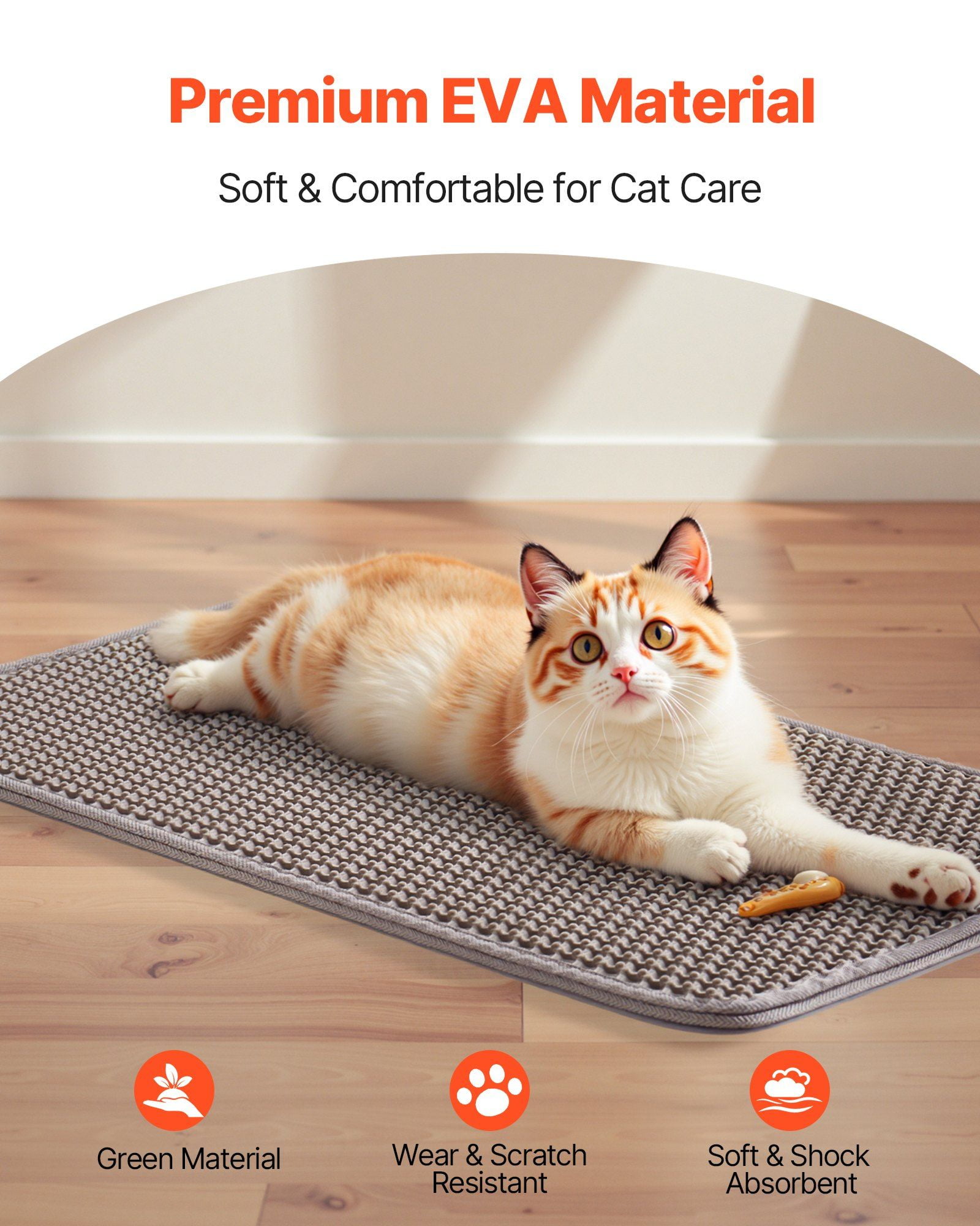 2-Pack Cat Litter Trapping Mat, 24x15 Inches, Double-Layer Honeycomb Design, Non-Slip & Waterproof Floor Protector for Pet Litter Boxes