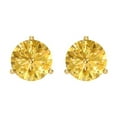 thumbnail image 3 of 4 Ct Round Cut Studs Yellow Natural Citrine 18K Yellow Solid Solid Gold Everyday Dainty Earrings Screw Back, 3 of 7