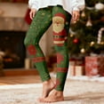 thumbnail image 4 of Fiaer Christmas Leggings for Women Trendy Warm Xmas Yoga Pants Plus Size High Waisted Snowman Candy Sticks Santa Snowflake Printed Holiday Trousers Green1 XL, 4 of 5