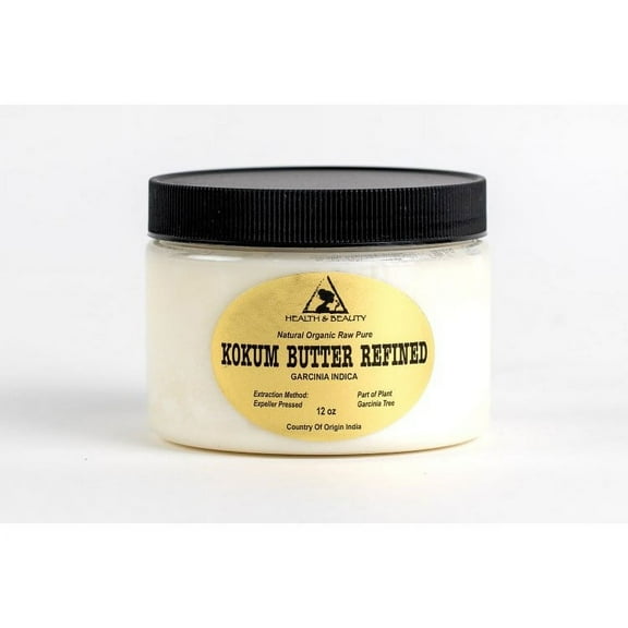 KOKUM BUTTER REFINED ORGANIC NATURAL RAW PRIME FRESH 100% PURE 12 OZ