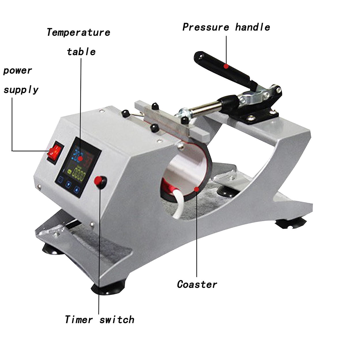 INTSUPERMAI 3 in 1 Sublimation Mug Heat Press Transfer Machine for Mug DIY Craft