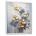 thumbnail image 2 of Designart "Ornate Blue And Gold Violets II" Violets Floater Framed Wall Art Prints, 2 of 5