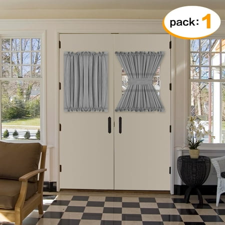 H Versailtex Rich Linen Blended French Door Curtain Panel Rod