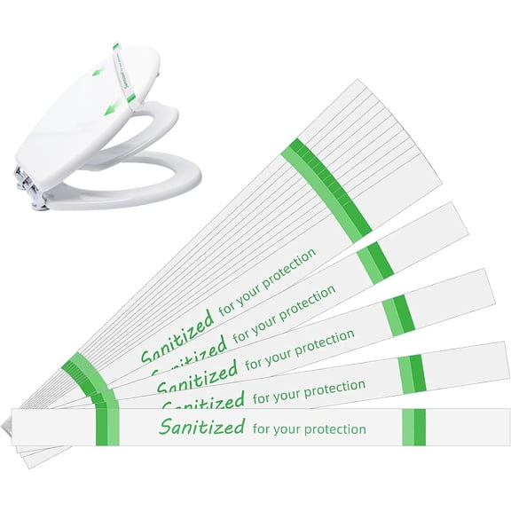 Printed Toilet Seat Band,toilet seat strips,Paper,(Case of 500),16.5 Inch Long x 1.375 Inch Wide