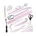 thumbnail image 3 of Juego de reglas de costura métricas transparentes para manualidades, costura, patrones curvos, medición, principiantes, bricolaje, costura, patrones, 3 of 9