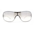thumbnail image 3 of Womens Elegant Rimless Shield Wrap Luxury Designer Sunglasses Silver White - Clear Mirror, 3 of 4