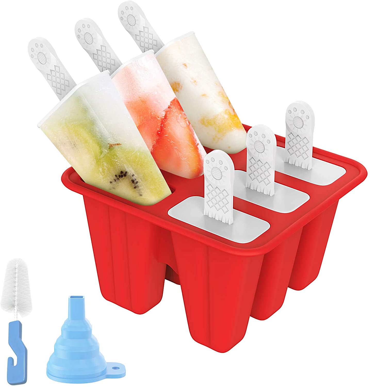 Brush Ice Cream Popsicle Frozen Mold Silicone Lolly Pop Maker Mould Ice Tray 