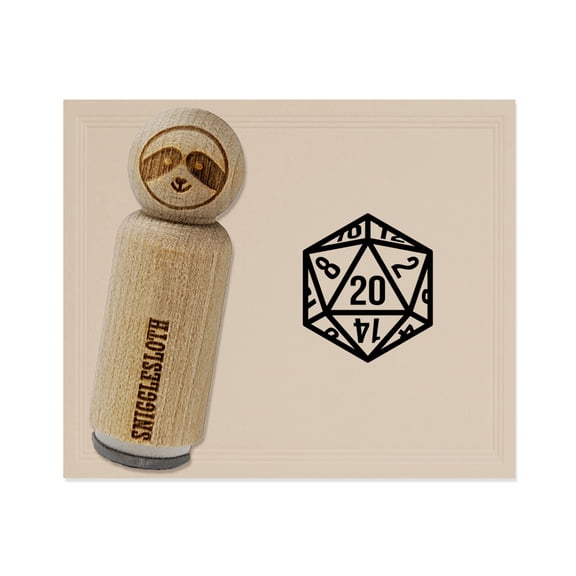 D20 20 Sided Gaming Gamer Dice Critical Role Rubber Stamp for Scrapbooking Crafting Stamping - Mini 1/2 Inch