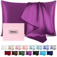 thumbnail image 1 of Funda de almohada Casbrove Mulberry Silk Queen con cremallera morada, 1 of 7
