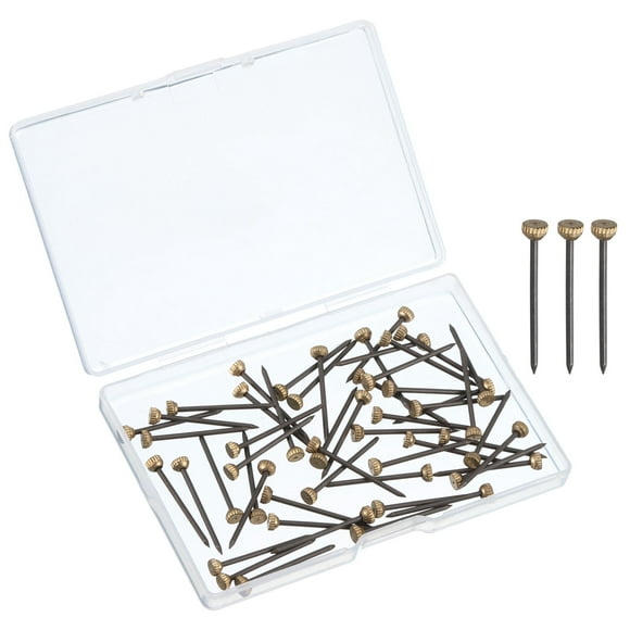 Unique Bargains Picture Hanging Nails, 50pack - Nails for Hanging Pictures, Boxed Black Copper Head Nails for Hanging Photo Frame