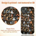 thumbnail image 2 of Cozy Halloween Bookshelf Phone Case for iPhone 16 15 14 13 12 11 Pro Max, Mini & Plus – Cute Ghosts, Autumn Flowers & Vintage Books Phone Cover, 2 of 6