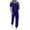 Blue, variant on EINCcm Womens 2 Piece Outfits Summer Tracksuit Sets Short Sleeve Tops Travel Drawstring Long Pants Jogger Lounge Set
