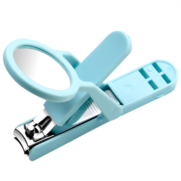 Lupa con luz para uñas de acero inoxidable, cortauñas para manos y pies, forma ergonómica para hombre