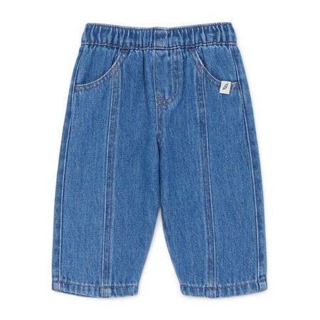 easy-peasy Baby Denim Pull On Pants with Seam, Sizes 0-24 Months