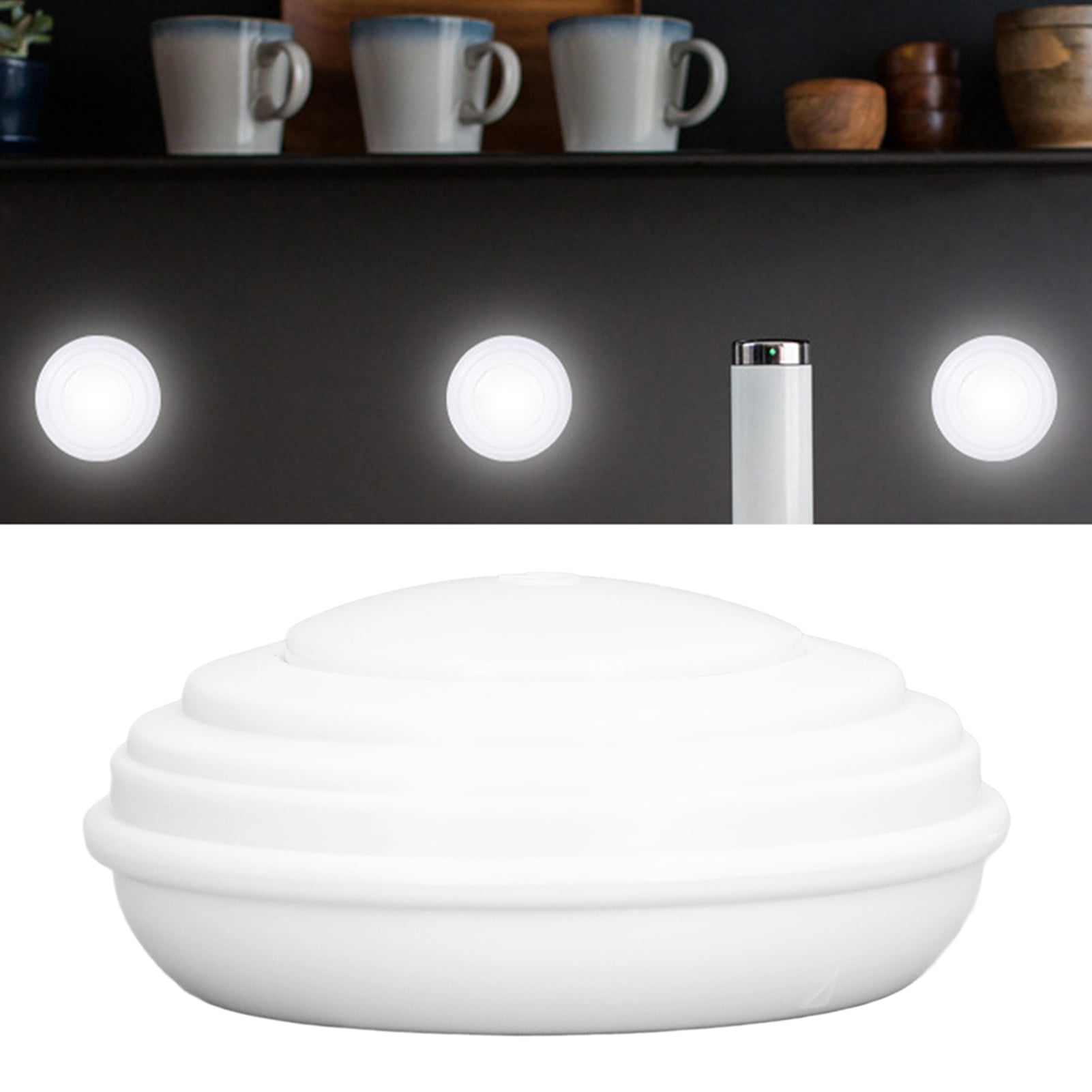 Suodoka LED Color Changing Puck Lightings Dimmable RGBW Cabinet Night Light for Kitchen Cabinet Closet, Wireless Under Cabinet Lighting with Remote Control, 6 Pack
